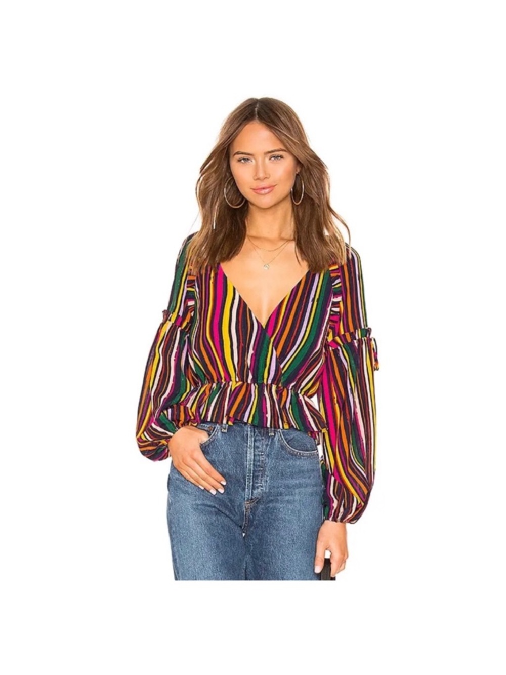 TULAROSA‎ Henrietta Striped  Blouse Size Small